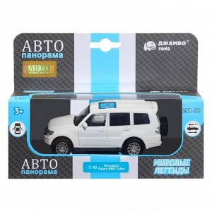 Машина металлическая Mitsubishi Pajero 4WD Turbo 1:43, инерция, открываются двери, цвет белый