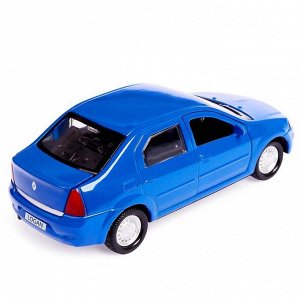 Машина металлическая Renault Logan, открываются двери, инерционная, цвет синий, 12 см
