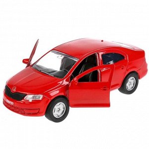 Машина Skoda Rapid, 12 см, открывающиеся двери и багажник, инерционная, цвет красный