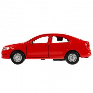 Машина Skoda Rapid, 12 см, открывающиеся двери и багажник, инерционная, цвет красный
