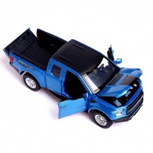 Машина металлическая Ford F-150, открываются двери, капот, багажник, инерция, цвет синий