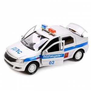 Машина металлическая Renault Logan полиция, 12 см, открыв двери, инерционная
