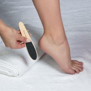 Тёрка для ног, наждачная, двусторонняя, 16,5 см, деревянная