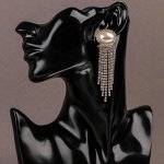 Серьги с жемчугом &quot;Дождь&quot;, цвет белый в золоте