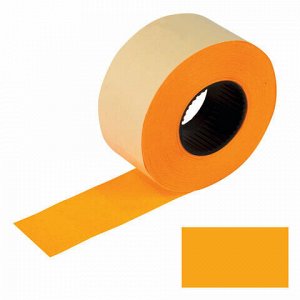 Этикет-лента 26х16 мм, прямоугольная, оранжевая, комплект 5 рулонов по 800 шт., BRAUBERG, 128459