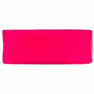 Пенал-косметичка BRAUBERG, мягкий, &quot;KING SIZE NEON PINK&quot;, 20х8х9 см, 229019