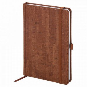 Ежедневник недатированный А5 (138x213 мм) BRAUBERG "Wood", кожзам, резинка, 136 л., коричневый, 111676