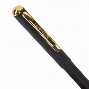 Ручка подарочная шариковая BRAUBERG &quot;Maestro&quot;, СИНЯЯ, корпус черный с золотистым, линия письма 0,5 мм, 143470