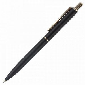 Ручка подарочная шариковая BRAUBERG &quot;Larghetto&quot;, СИНЯЯ, корпус черный с хромированными деталями, линия письма 0,5 мм, 143476