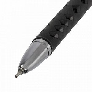 Ручка шариковая масляная BRAUBERG "Orient", ЧЕРНАЯ, корпус черный, игольчатый узел 0,7 мм, линия письма 0,35 мм, 143000
