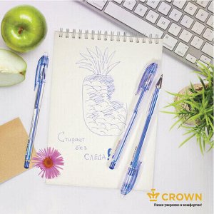 Ручка стираемая гелевая CROWN "Erasable Jell", СИНЯЯ, узел 0,5 мм, линия письма 0,34 мм, EG028