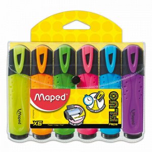 Набор текстовыделителей MAPED (Франция) 6 шт., АССОРТИ, &quot;Fluo Pep&#039;s Classic&quot;, линия 1-5 мм, 742557