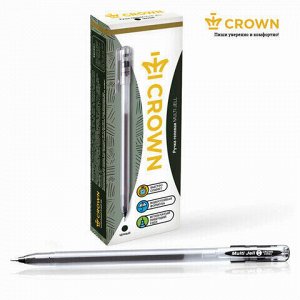 Ручка гелевая CROWN "Multi Jell", ЧЕРНАЯ, узел 0,4 мм, линия письма 0,2 мм, MTJ-500