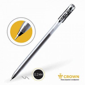 Ручка гелевая CROWN &quot;Multi Jell&quot;, ЧЕРНАЯ, узел 0,4 мм, линия письма 0,2 мм, MTJ-500