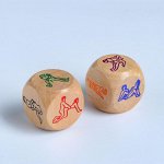 Секс кубики для взрослых &quot;Позы 18+&quot;, 2 шт, 2.9 x 2.9 см, деревянные, 18+