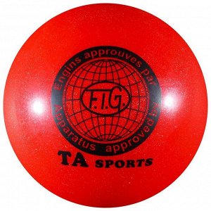 Мяч для гимнастики 16,5 см, 280 г, блеск, цвет красный