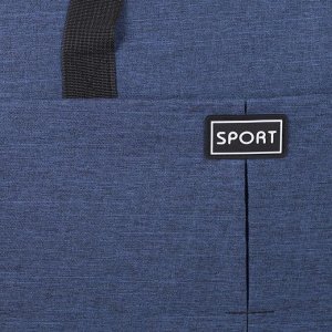 Сумка спортивная, отдел на молнии, наружный карман, длинный ремень, цвет синий