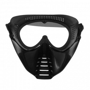 Очки-маска для езды на мототехнике, визор прозрачный, черный