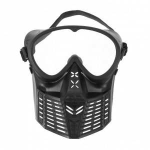 Очки-маска для езды на мототехнике, разборные, визор прозрачный, черный