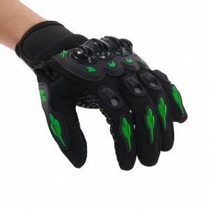 Перчатки для езды на мототехнике, с защитными вставками, пара, размер XL, черно-зеленый