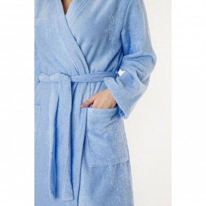Халат махровый Экономь и Я женский, цвет нежно-голубой, 100% хлопок, 320 гр/м2