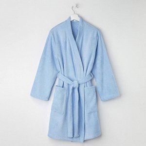 Халат махровый Экономь и Я женский, цвет нежно-голубой, 100% хлопок, 320 гр/м2
