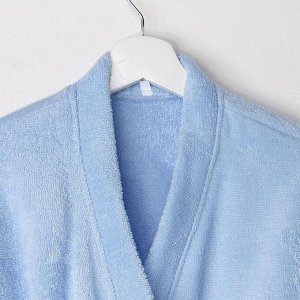 Халат махровый Экономь и Я женский, цвет нежно-голубой, 100% хлопок, 320 гр/м2