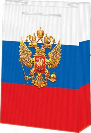 Бумажный подарочный пакет "Флаг РФ"