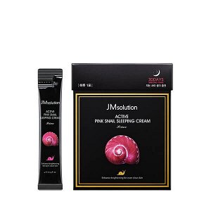 JM SOLUTION ACTIVE PINK SNAIL SLEEPING CREAM 4ml НОЧНОЙ КРЕМ С МУЦИНОМ УЛИТКИ