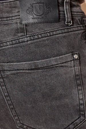 Супер-эластичные укороченные джинсы-скинни с высокой посадкой, D54.193