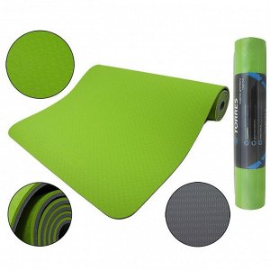 Коврик для йоги  TORRES Comfort 6 зеленый 173х61 см (толщина 6 мм)
