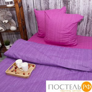 Постельное белье из перкаля Эко Фиолетовый закат 2-х сп с евро простыней