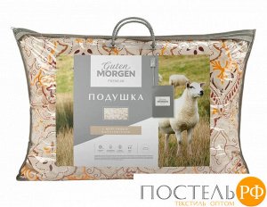 Подушка стеганая Premium "Woolly" тик 100% хлопок 50х70 см (средняя)