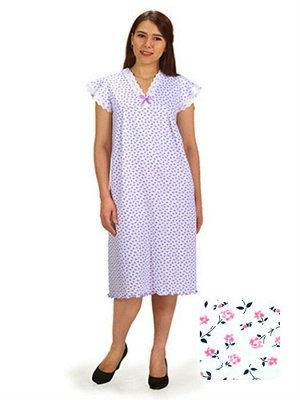 Сорочка ночная женская,мод. 427, трикотаж (Розочки, вид 1)