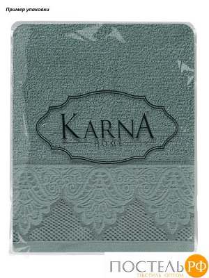 3572 Полотенце махровое "KARNA" жаккард SIESTA 40x60 1/1 Зеленый