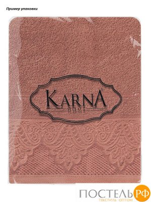 3571 Полотенце махровое "KARNA" жаккард SIESTA (70x140) см 1/1 Кирпичный