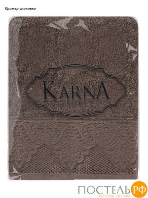 3572 Полотенце махровое "KARNA" жаккард SIESTA 40x60 1/1 Коричневый