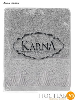 3572 Полотенце махровое "KARNA" жаккард SIESTA 40x60 1/1 Серый