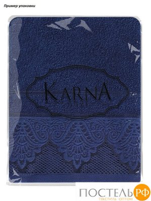 3572 Полотенце махровое "KARNA" жаккард SIESTA 40x60 1/1 Синий