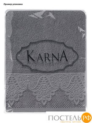 3570 Полотенце махровое "KARNA" жаккард SIESTA (50x90) см 1/1 Темно-Серый