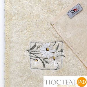 Tana Home Collection ДЕЙЗИ 3D 70*140 молочное полотенце махровое