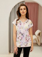 Фуфайка (футболка) жен  Floral Shadow сиреневый