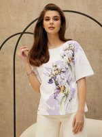 Фуфайка (футболка) жен  Floral Shadow белый