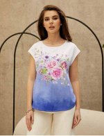 Фуфайка (футболка) жен Floral Shadow белый