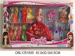 2021 А4 кукла с платьями и аксессуар., в коробке 1251835