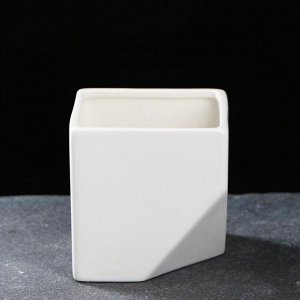 Кашпо керамическое "Куб под наклоном" 9*9*11см