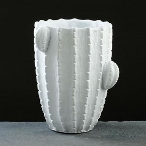 Кашпо керамическое "Кактус" белое 15*19см