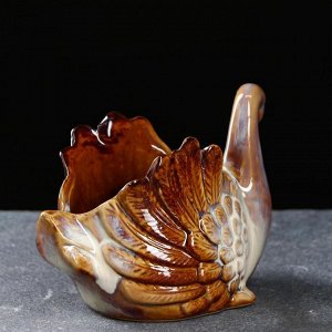 Кашпо керамическое керамическое "Лебедь" 13*8*9см