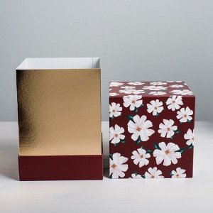 Набор подарочных коробок 3 в 1 «Цветы», 17 ? 14 ? 14?25 ? 18 ? 18 см