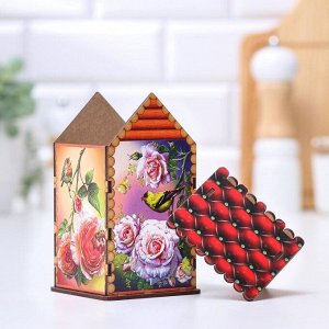 Чайный домик-копилка "Птичий домик в саду",17x10,5x9 см, микс